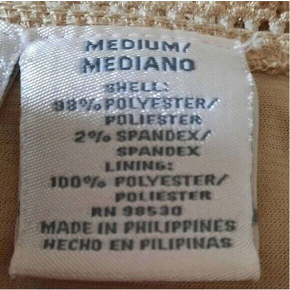 East 5th Shirt Ladies Medium Tan Square Neck‎ Short Sleeve Romantic Classic - Picture 6 of 7